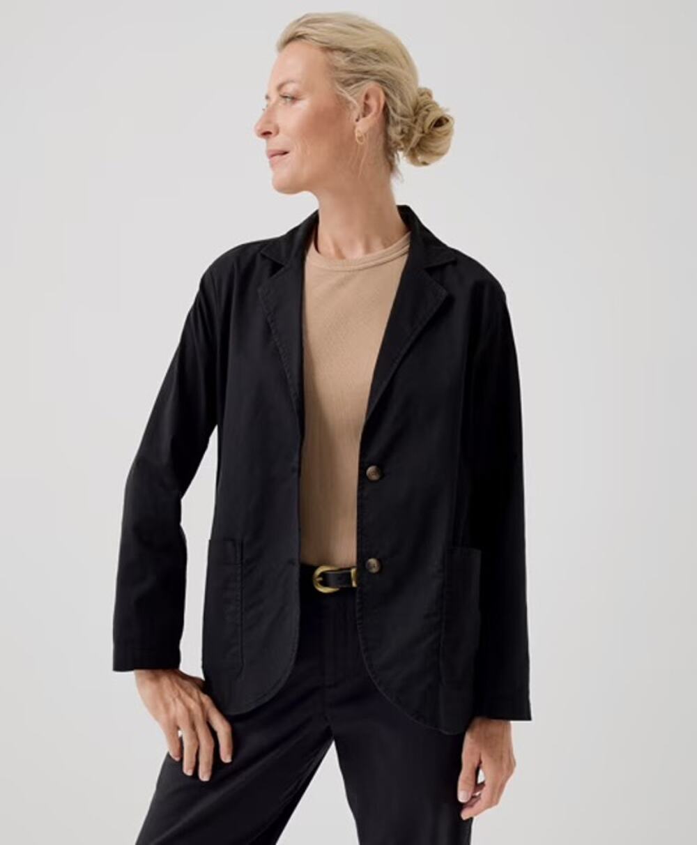 NWT Pact Cotton Twill Blazer Womens Sz Medium Workwear Career Organic Cotton